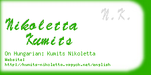 nikoletta kumits business card